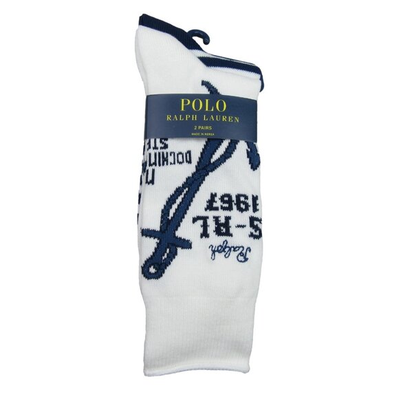 Polo Ralph Lauren RL Anchor Slack Socks Mens Size 6-12.5 (2 PAIRS) NEW - Picture 1 of 13